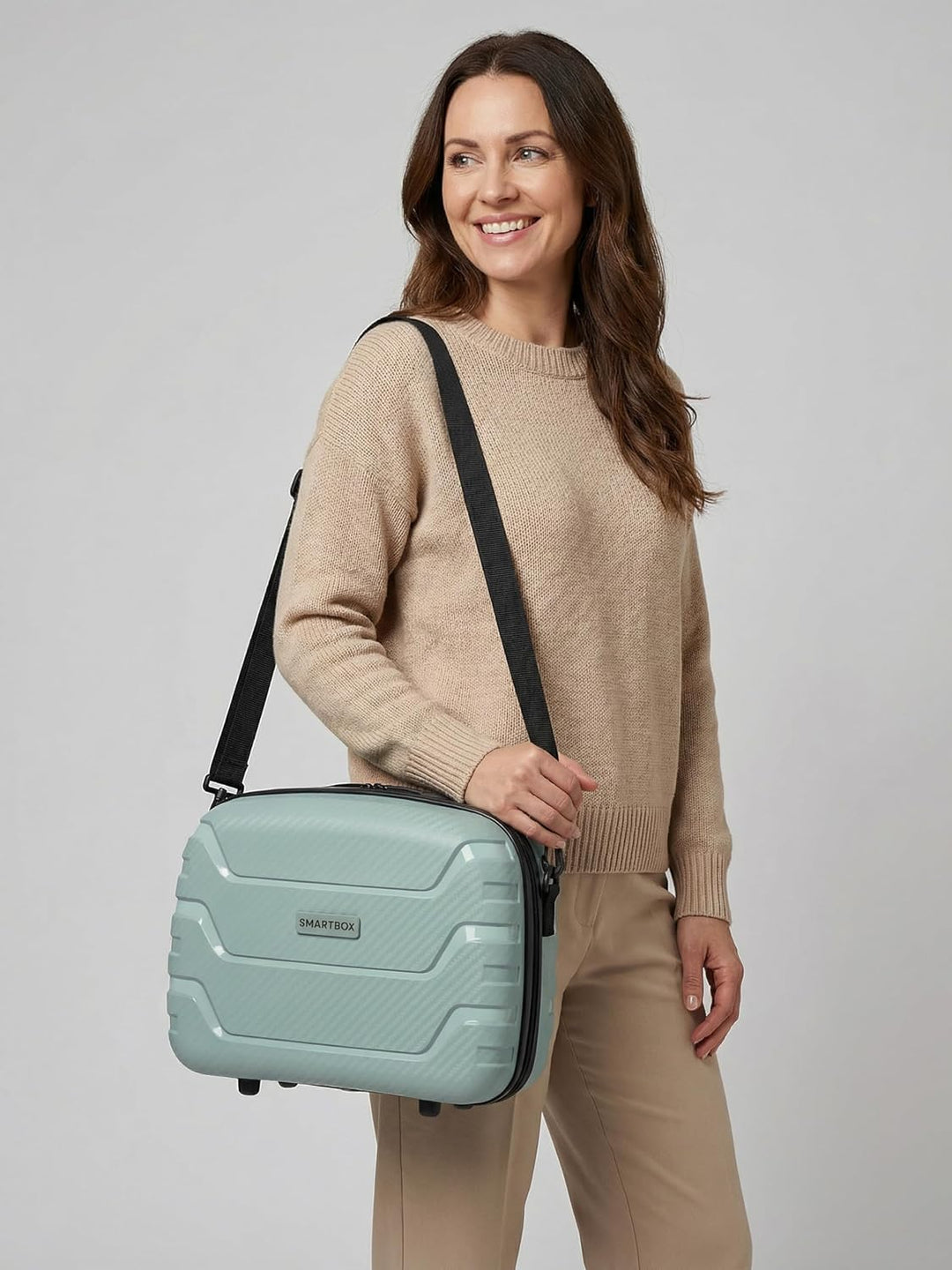 SMARTBOX Beauty Case Hartschale Aufsteckfunktion Schultergurt | 34 x 17 x 27 cm, 14 Liter, Polypropy