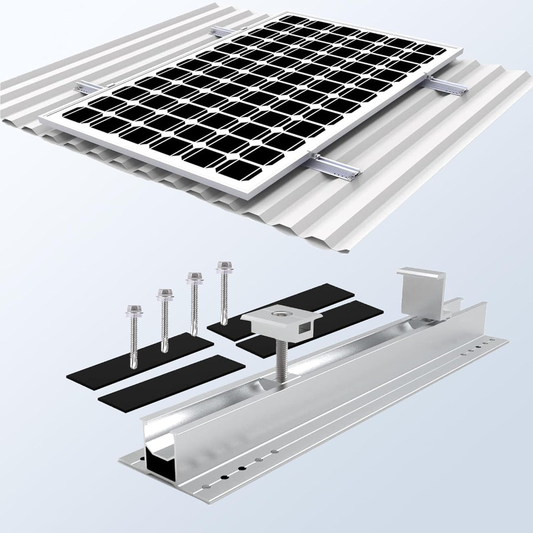 Warmfay Photovoltaik Halterung Befestigungssystem, Dachhalterungen Solarmodule Aluprofil 300MM Monta