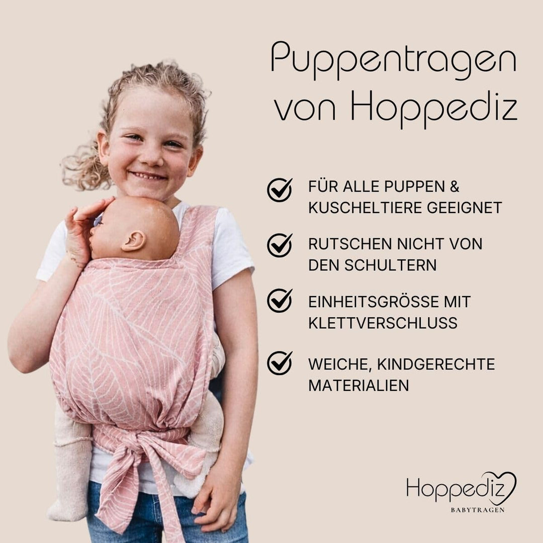 Hoppediz Puppentrage Kinder-Spielzeug für Puppen und Kuscheltiere (Grenada rose), Grenada rose