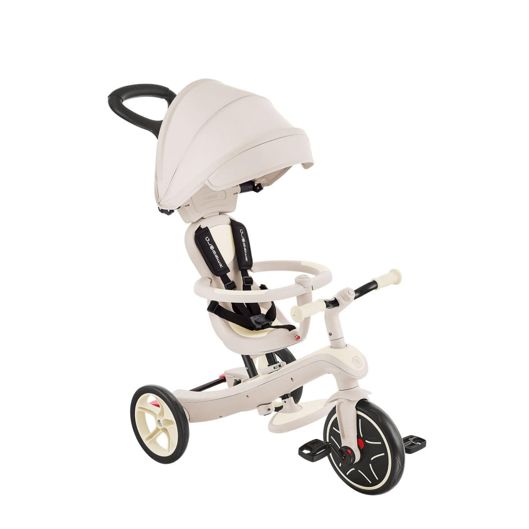 Globber Explorer Trike 4in1 ECO – Kinderwagen, Dreirad und Laufrad, 10/8,5 Zoll, TPR-Sitz, höhenvers