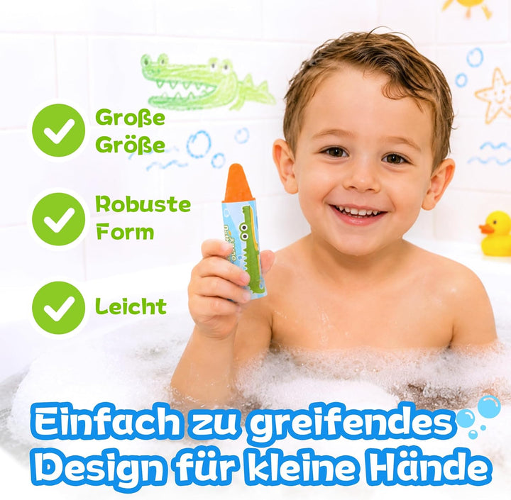 YPLUS Jumbo Badewannenstifte für Kleinkinder 1-4, 8 Farben Waschbar