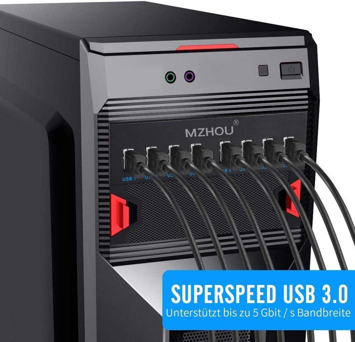 MZHOU USB Front Panel, USB3.0 19PIN 8-Port hub Optical Drive Extension Front Panel Adapter for PC Co