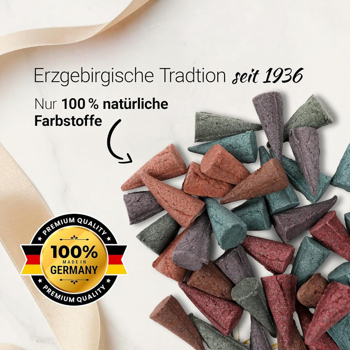 Crottendorfer Räucherkerzen Weihnachtlicher Weihrauch 10er Pack (10 x 24 Stück) – Kräftiger Weihrauc