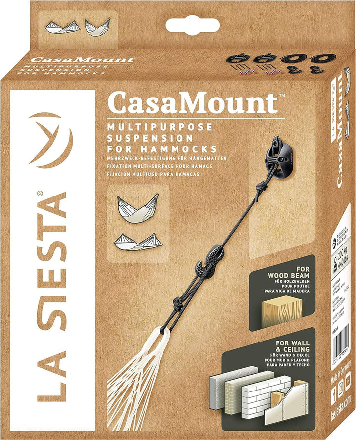 LA SIESTA CasaMount Black Multi-Surface Befestigung für Hängematten Hängematte Casamount, Hängematte