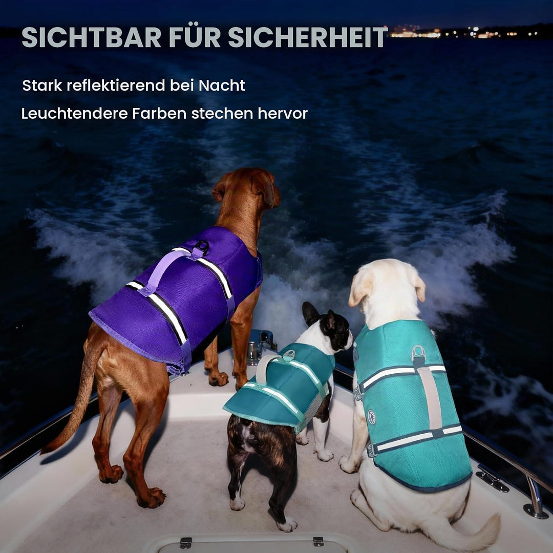 VIVAGLORY Rip Stop Schwimmweste Hund, Hundeschwimmweste, Schwimmhilfe &amp; Auftrieb, Rettungsweste Hund