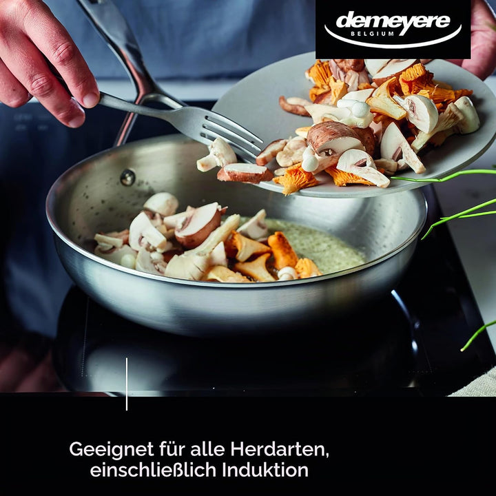 demeyere Essential 5 Bratpfanne aus Edelstahl fuer Induktion und anderen Herdarten, Pfanne aus pfleg