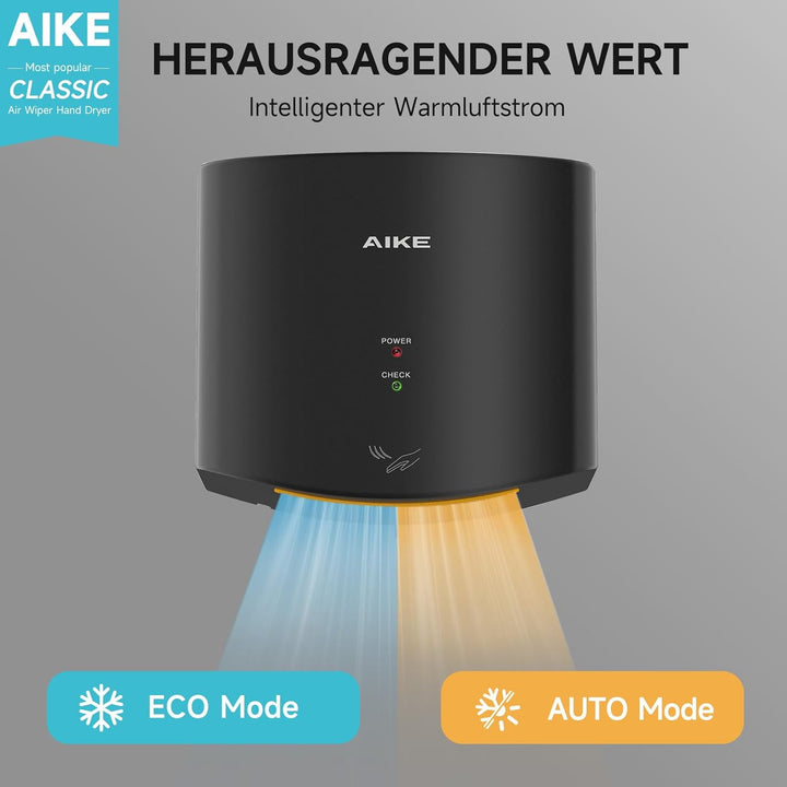 AIKE Händetrockner 10 Sekunden Trocknen Energiesparend Kommerziell Elektrischer Händetrockner Automa
