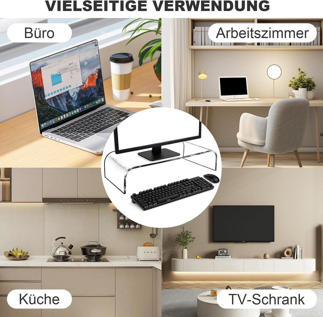 Monitorständer Display Ständer Bildschirmerhöhung, Acryl Laptop Erhöhung für Schreibtisch für Comput