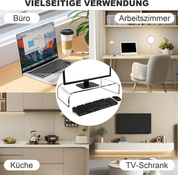 Monitorständer Display Ständer Bildschirmerhöhung, Acryl Laptop Erhöhung für Schreibtisch für Comput