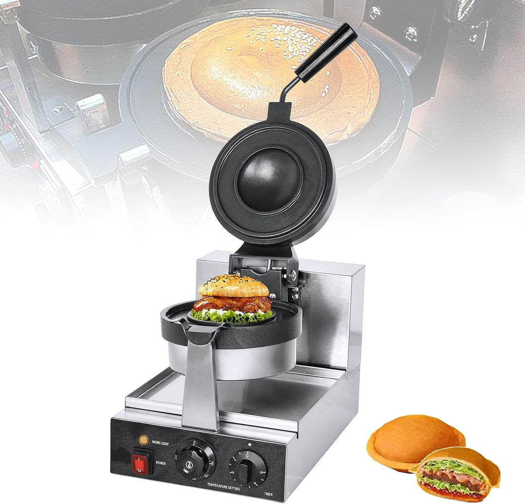 Gewerbliche Burger-Maschine aus Edelstahl, 1300W, Antihaft-Pfanne, Wärmepresse, Gleichmässige Erwärm
