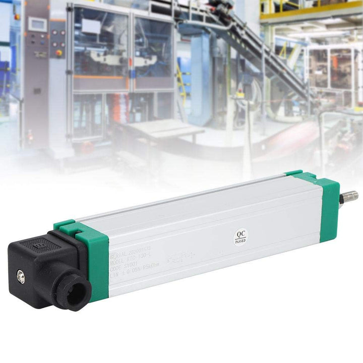 Walfront Elektronischer Lineal-Verschiebungssensor KTC-100 (1 x Wegsensor, Stecker, 3 Zubehör, 4 Sch
