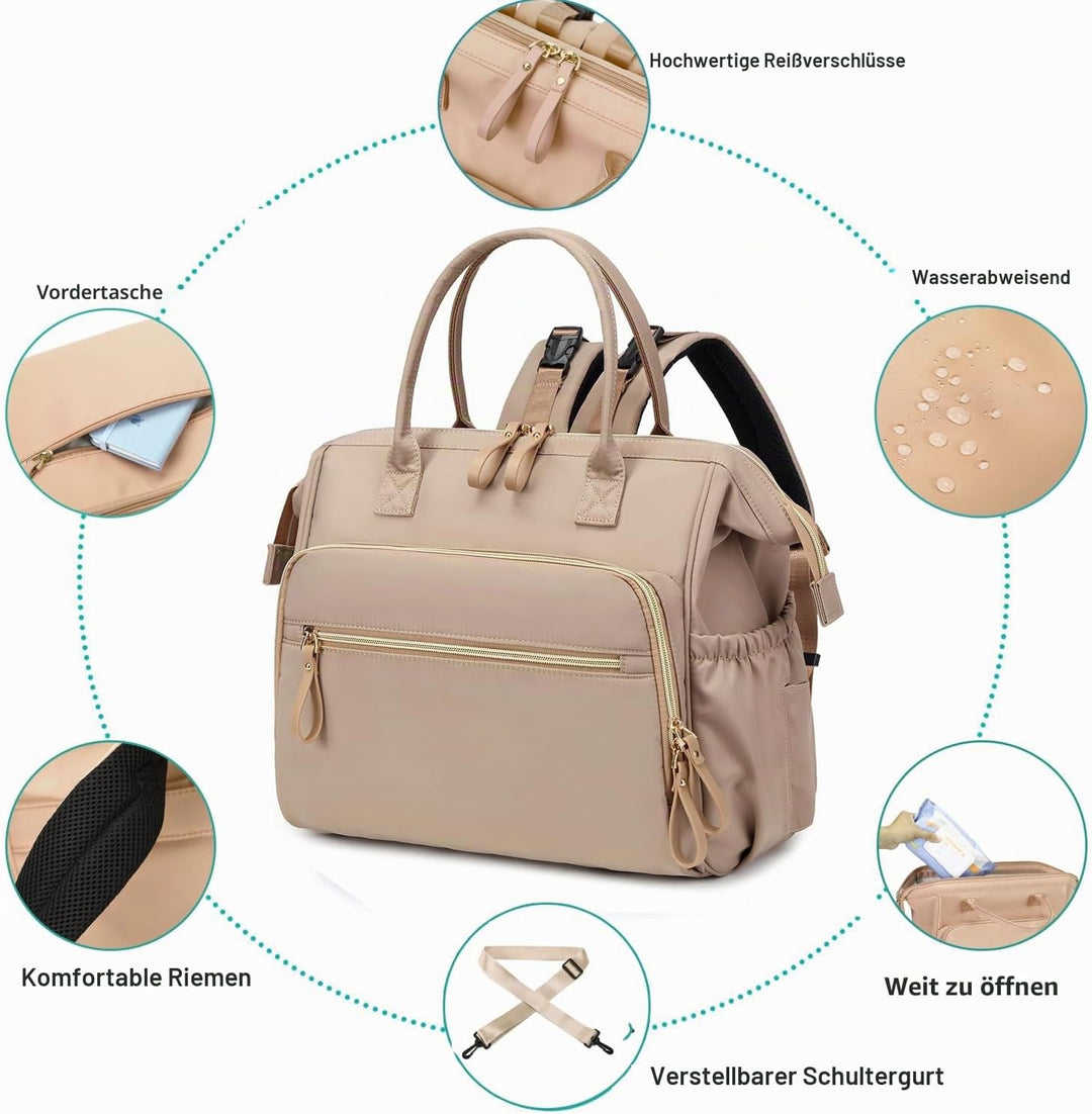 LORADI Damen Wickelrucksack L Mocha Mousse, L Mocha Mousse