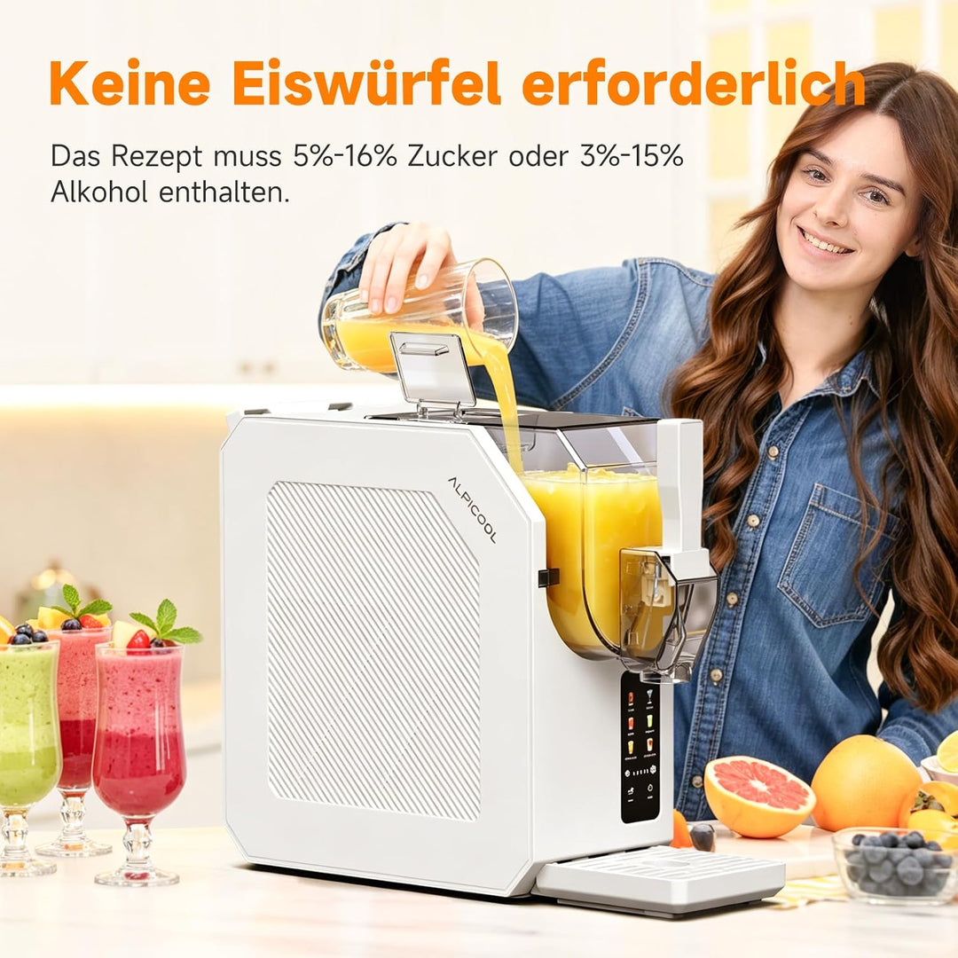 ALPICOOL Slush Maschine, 1.9L Slush Ice Maker für zu Hause, 6 Smarten Programma, für Slush, Eis-Cock