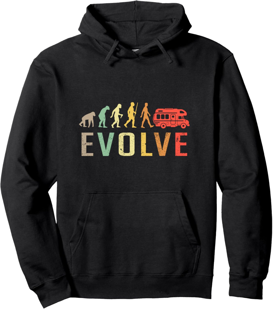 caravaning Evolution Vintage Funny Design Pullover Hoodie