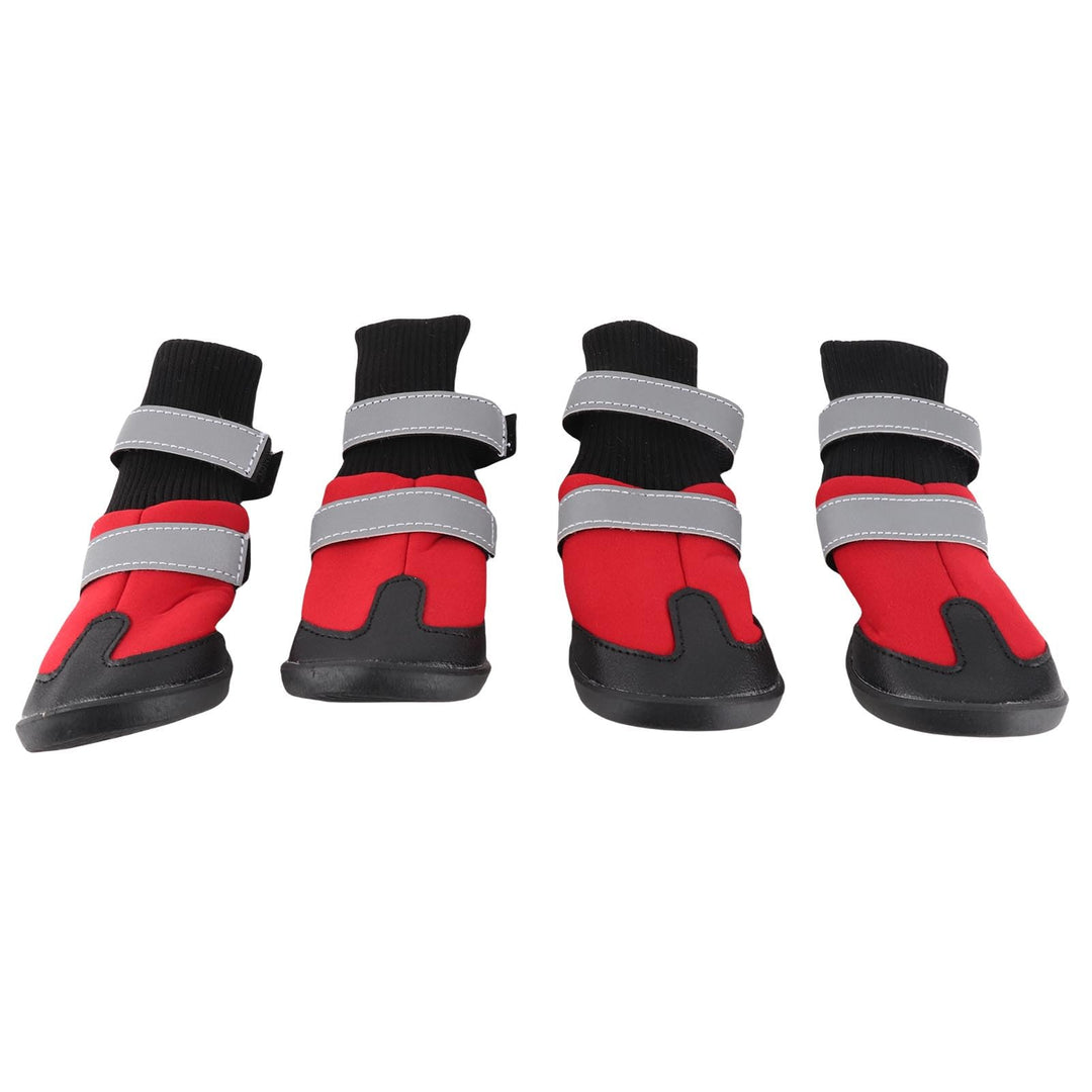 4 Stück Hundestiefel Schwarz Rutschfeste Hundeschuhe Wasserdichte warme Schutzstiefel für mittlere u