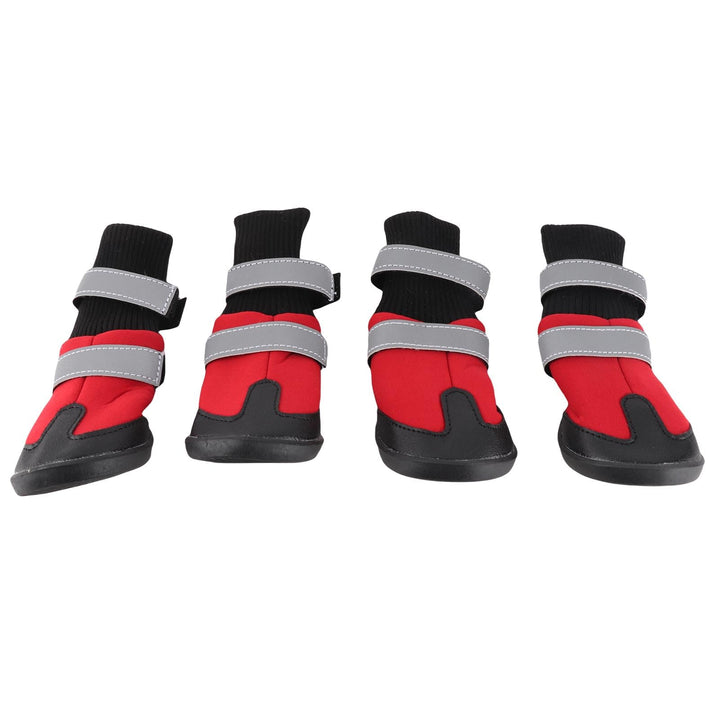 4 Stück Hundestiefel Schwarz Rutschfeste Hundeschuhe Wasserdichte warme Schutzstiefel für mittlere u