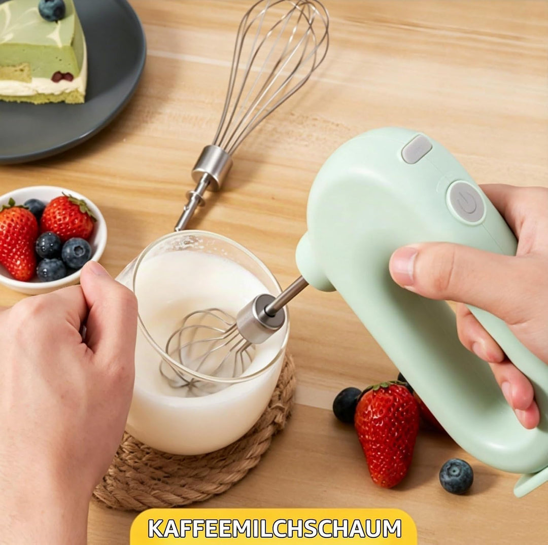 Elektrischer Schneebesen - Grün Handmixer Kabellos,Schneebesen Elektrisch,USB Mini Handmixer Akku mi