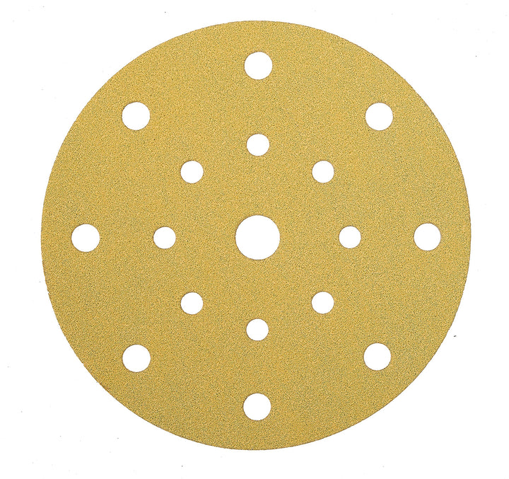 Mirka Gold Universal-Schleifpapier Ø 150mm Klett 17-Loch / Korn P400, 100 Stk / Zum Schleifen von Gi
