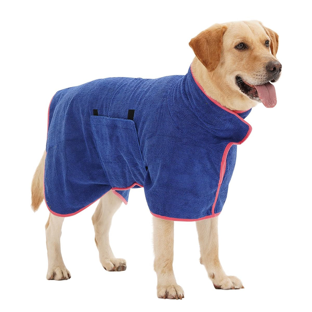 HezzLuv Bademantel Für Hunde, Hundebademantel Aus Mikrofaser Für Mittlere Und Grosse Hunde, Saugfähi