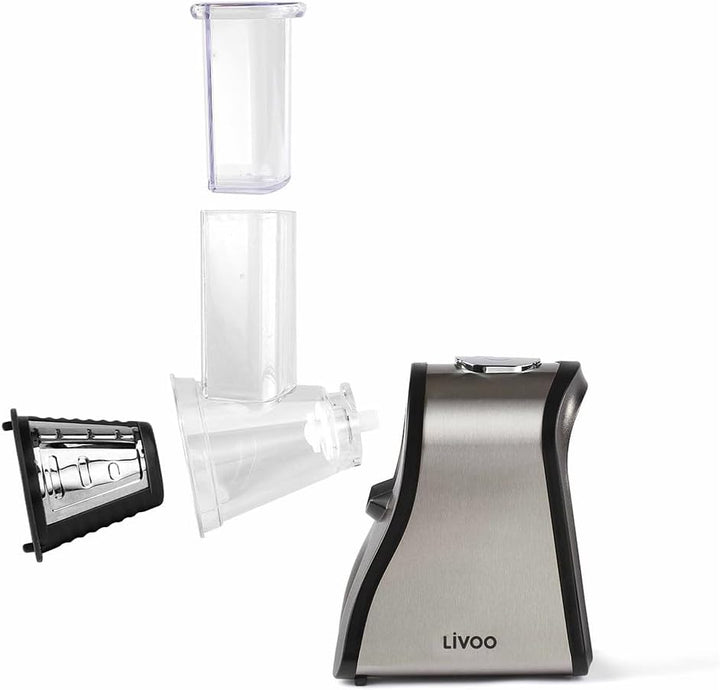 LIVOO DOP192 Multifunktionale elektrische Reibe, Edelstahl, Schwarz