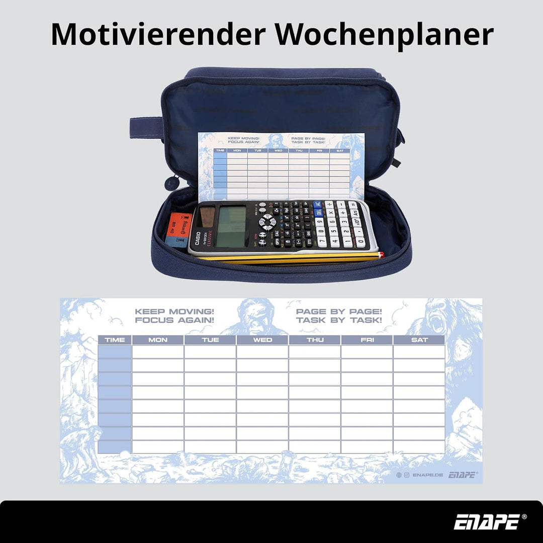 Multipocket XL Federmäppchen mit Fächern – Grosses Stifteetui für Schule, Uni &amp; Büro – Inkl. Mini Ma