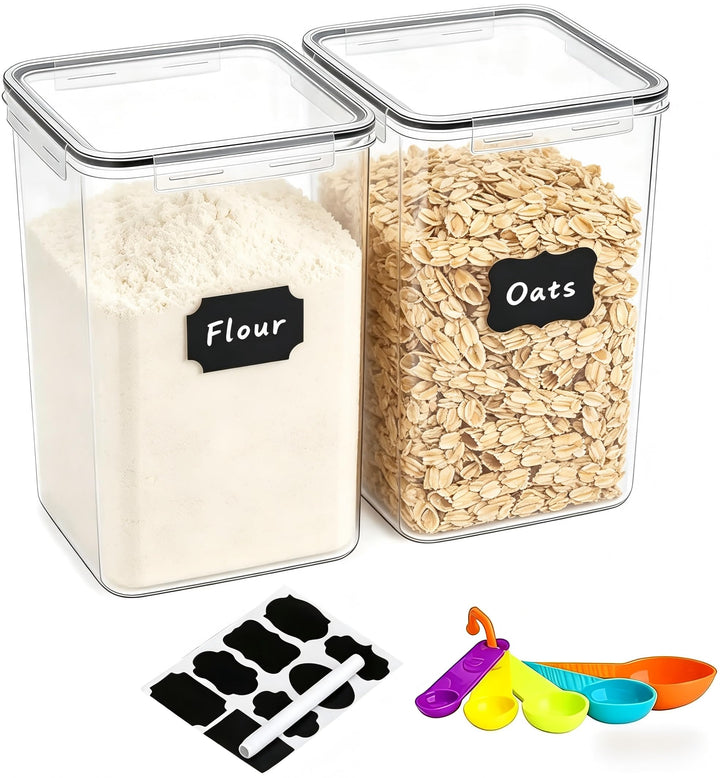 2x 6,5L Vorratsdosen luftdicht, mit Becher &amp; Etiketten 2 pack(6.5L), 2 pack(6.5L)