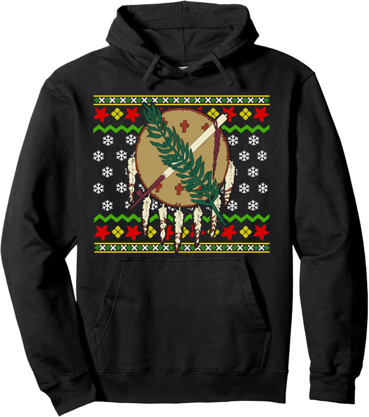 Oklahoma-Flagge Hässliches Weihnachtsmuster Zuhause Pullover Hoodie
