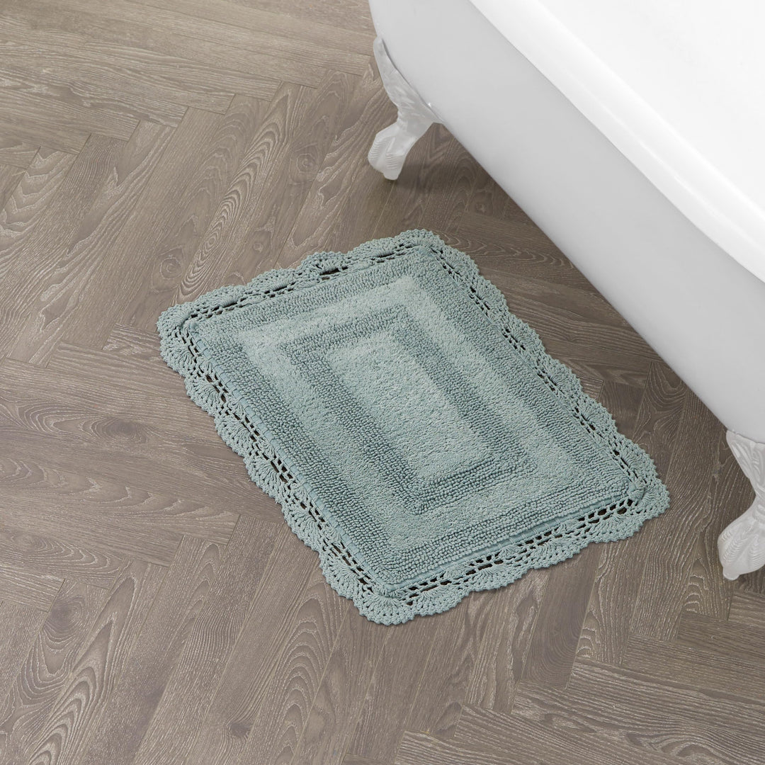 Laura Ashley Badvorleger, gehäkelt, Baumwolle, 43 x 61 cm, Aquamarin Aqua 17x24, Aqua 17x24