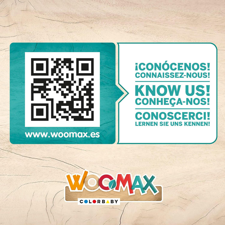 Disney WOOMAX Holzzug, zusammensteckbare Formen, Spielzeug für Kinder, 2 Jahre, Spielzeug für Babys,