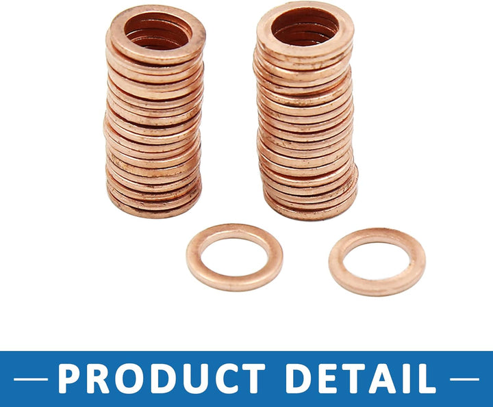 40 Stück Kupferscheibe 7mm Innendurchm. Flache Dichtungsring