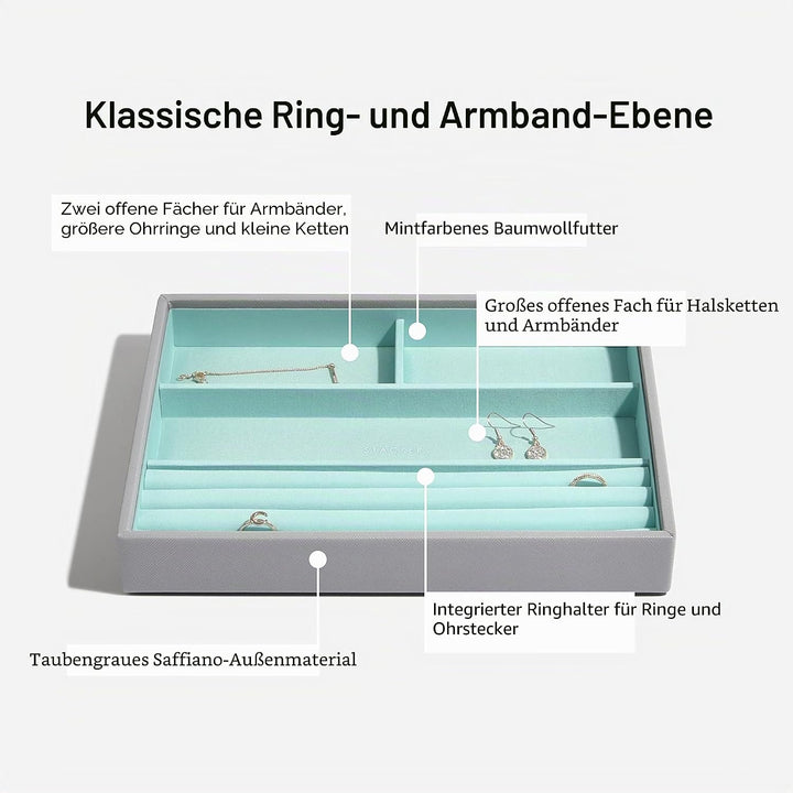 Stackers Grau Mint Klassisch Schmuckschatulle - 5 Dove Grey/Mint Green, Dove Grey/Mint Green