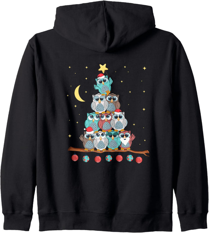 Weihnachten Design Motiv mit verschiedenen Eulen Kapuzenjacke