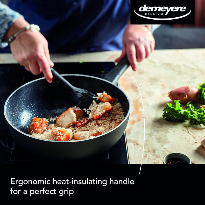 demeyere Alu Classico 3 Ceraforce® Wok fuer Induktion und alle anderen Herdarten, Wokpfanne mit kera