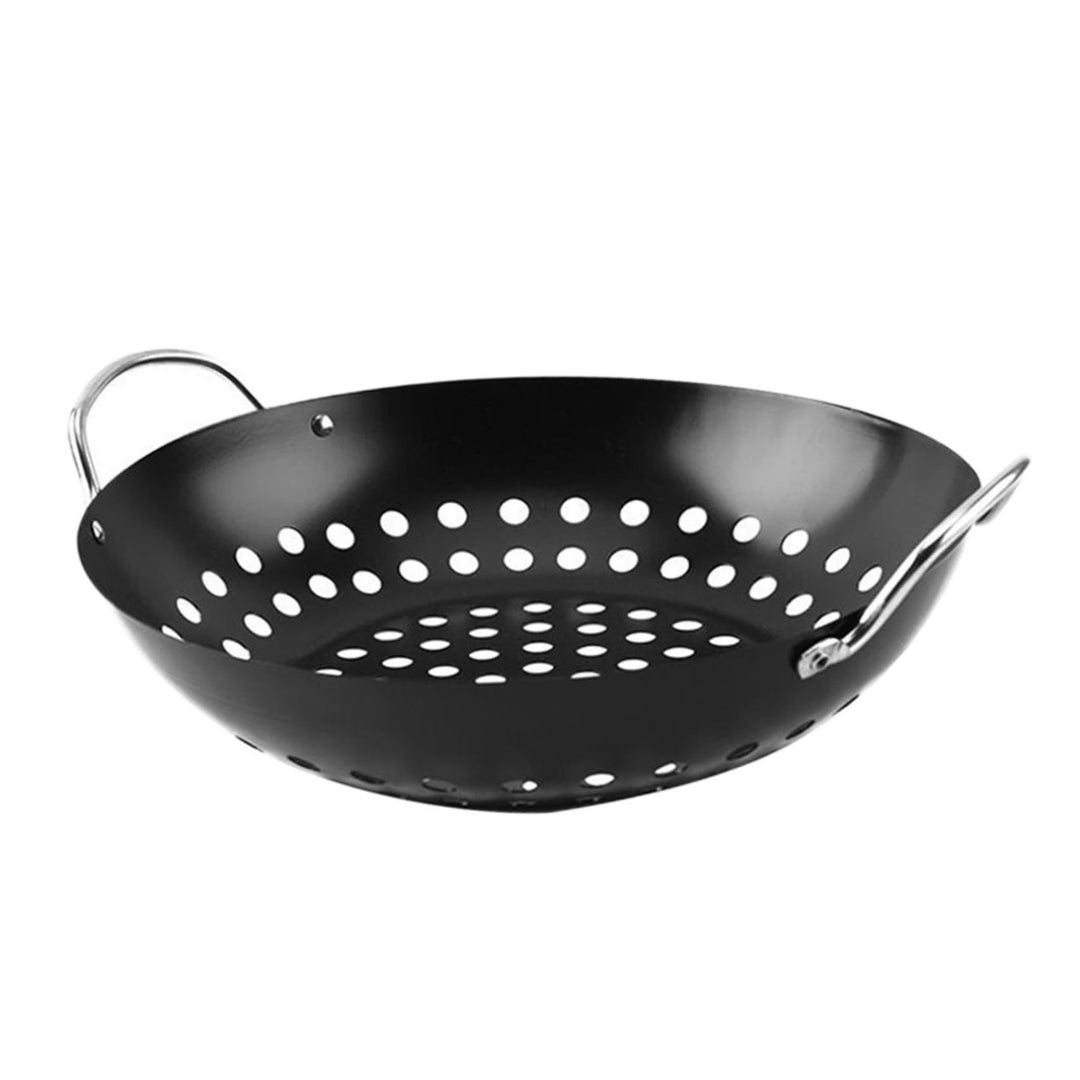 Toyvian Metall Grillpfanne Mit Löchern Doppelgriff Bbq Grillschale Für Camping Grillabende Antihaft