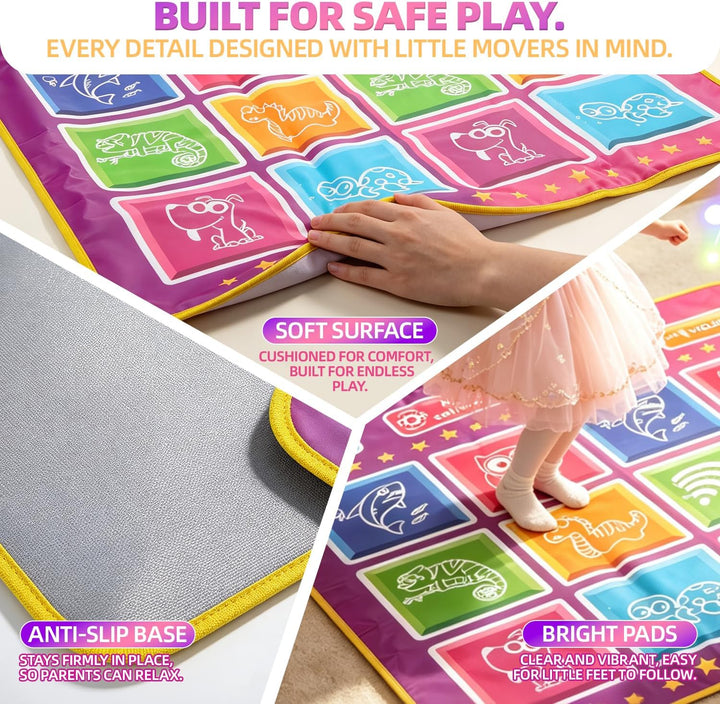 EagleStone Kinder-Tanzmatte mit 5 Spielmodi, Bluetooth, Musik und LED