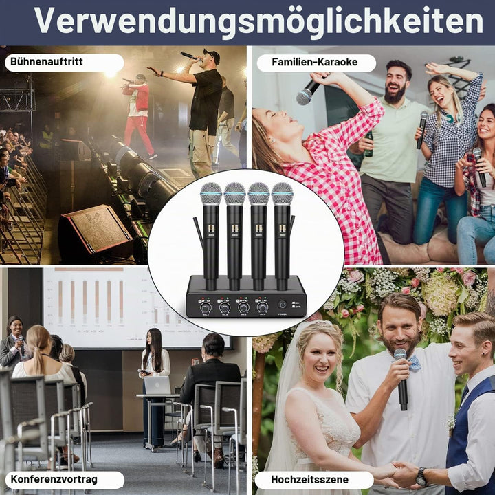 Depusheng R4 funkmikrofon kabellos mikrofon UHF Professionelles dynamisches drahtloses Drahtloses 4