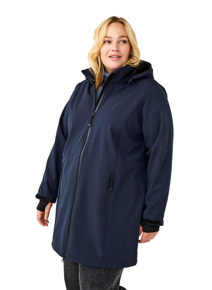 Zizzi Damen Grosse Grössen Jacke Softshell Kapuze Gr, Night Sky