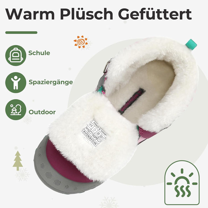 Mishansha Kinder Winterschuhe Warm Gefüttert Winterstiefel Jungen Mädchen Schneestiefel Outdoor Ruts