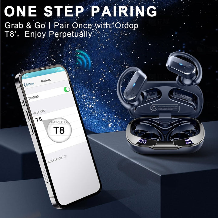 Ordtop Bluetooth Kopfhörer, Kopfhörer Kabellos Bluetooth HiFi Stereo,SY-DE43-5
