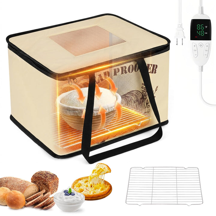 32L Heizung Gärbox Sauerteig mit NTC Sensor und Abkühlgitter,Faltbare Gärautomat mit 10–55 °C Temper
