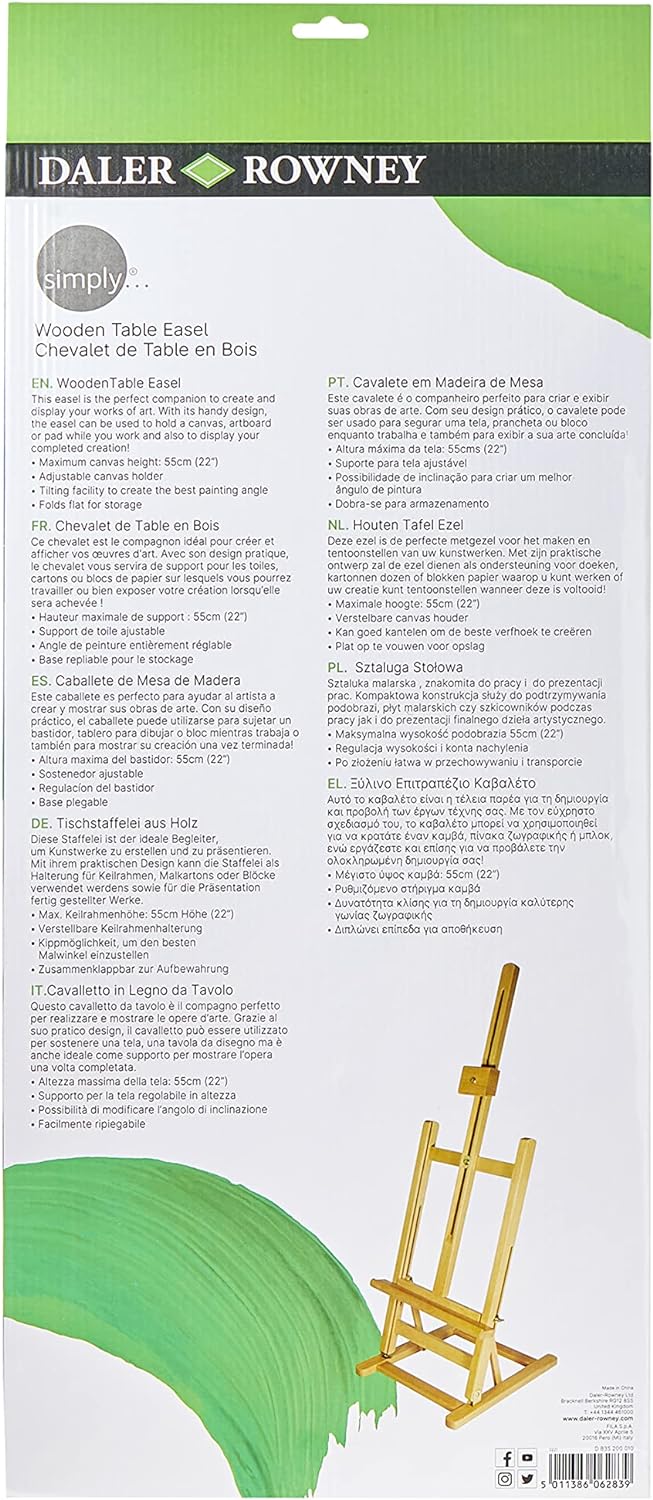 Daler Rowney Tischstaffelei, Holz, beige, Table Easel (ELM) Tischstaffelei (ELM), Tischstaffelei (EL