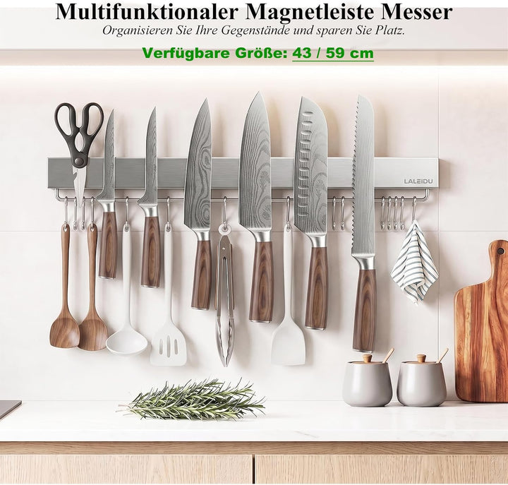 Magnetleiste Messer 59cm, Starker Magnet Messerhalter für Messer, 59cm