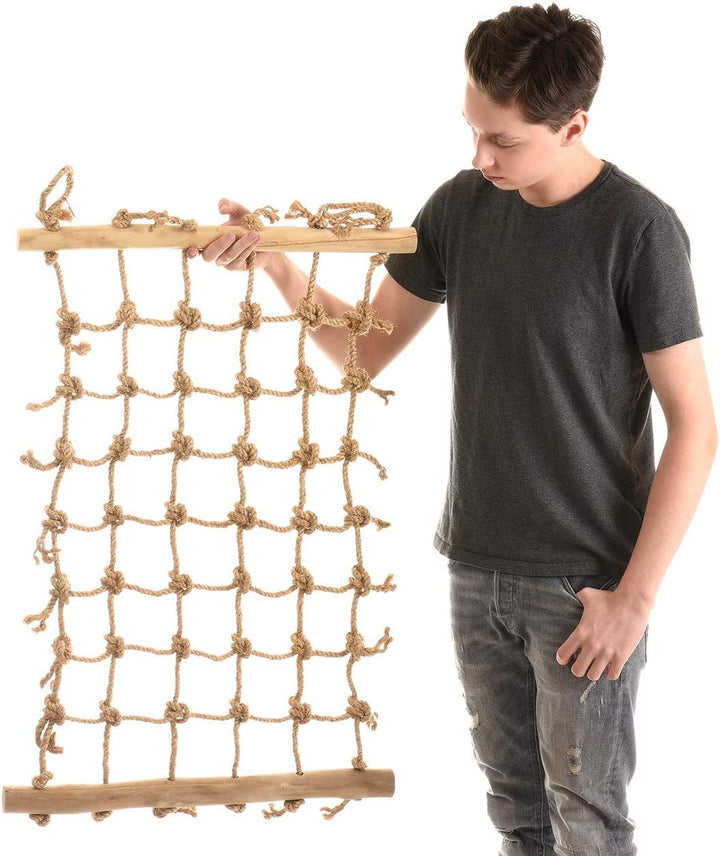 Java | Riesiges Netz XXL aus Sisal für Papageien mit Kaffeeholz Kletternetz