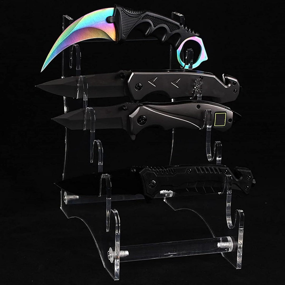 Acryl-Messerblock - Transparenter Vitrine für 6 Messer | Messerhalter aus Acryl | Messerhalter D