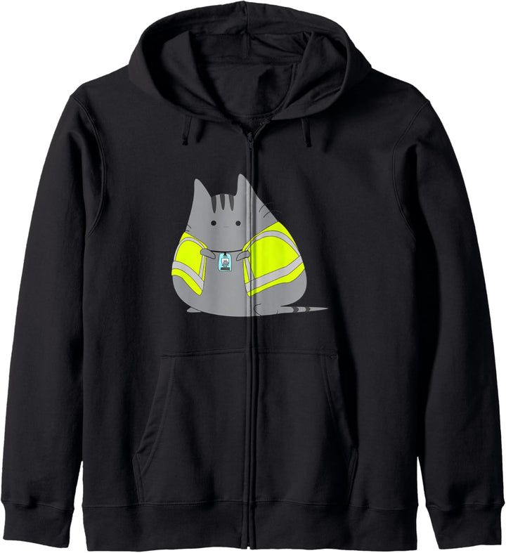 Chubby Kitten Wearing Safety Vest Funny Kapuzenjacke