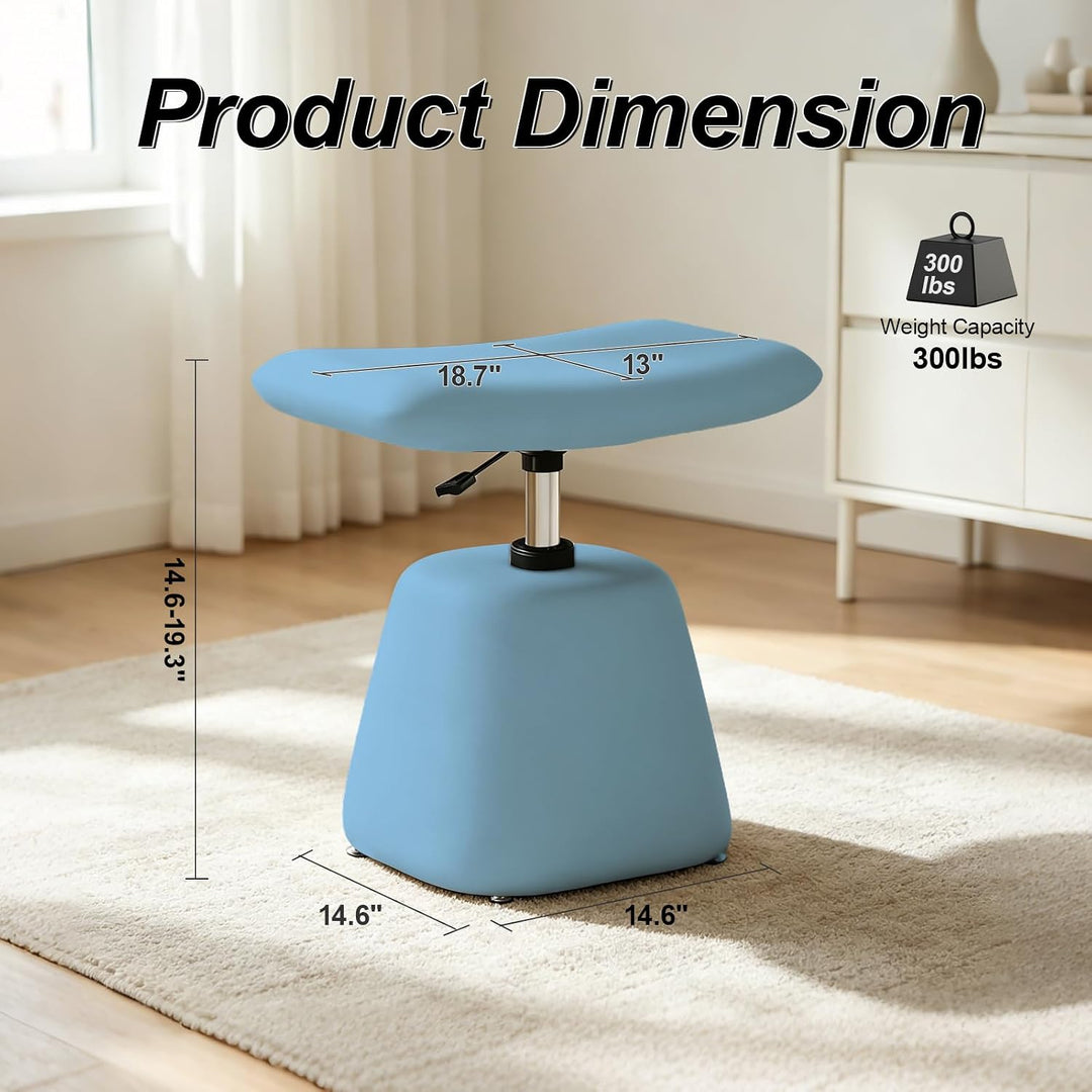 Moderner 360° Drehbarer PU-Leder Schminkhocker – Drehbarer Sitzhocker mit Höhenverstellung, Vielseit