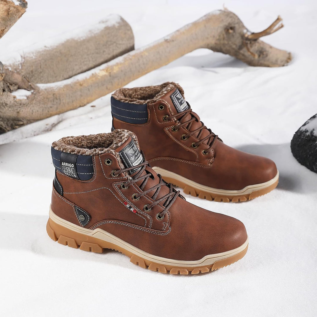 ARRIGO BELLO Winterstiefel Herren Winterschuhe Gefüttert Rutschfeste Warm Stiefel Gemütlich Trekking