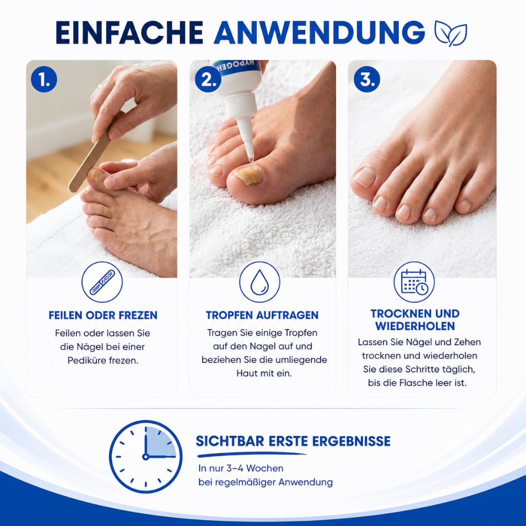 Kosmetische Nagelpilz Pflege – 100 ml Nagelöl - Schnell &amp; Intensiv – Wasserfreie Formel mit Teebaumö
