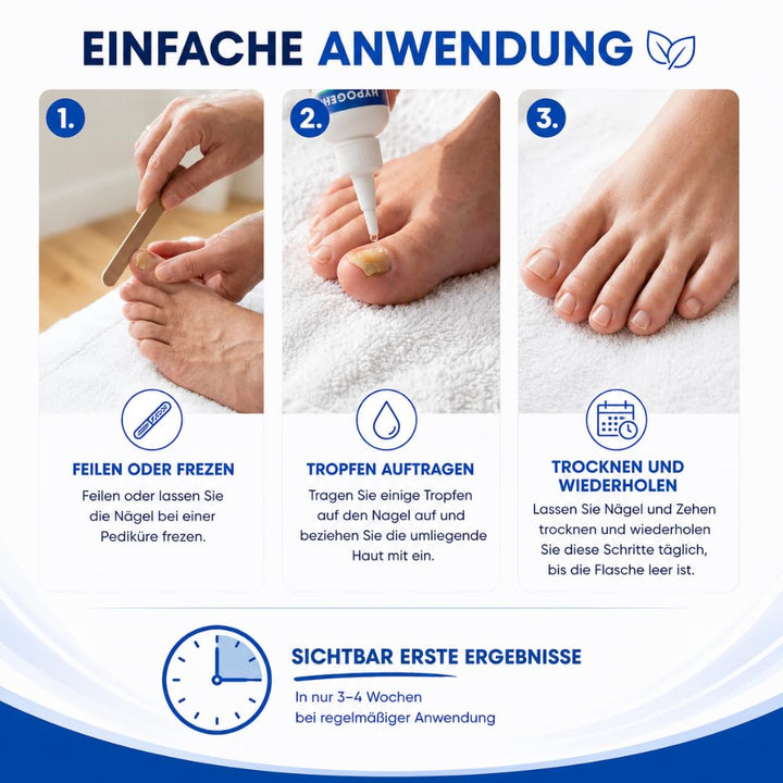 Kosmetische Nagelpilz Pflege – 100 ml Nagelöl - Schnell &amp; Intensiv – Wasserfreie Formel mit Teebaumö