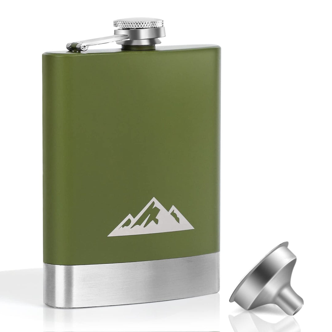 KWANITHINK Flachmann, 8oz/227ml Edelstahl Flachmann mit Trichter, Flachmann Whisky Hip Flask, Gesche